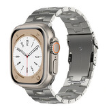 Strap-it® Apple Watch Titan Grain Band (Silber)