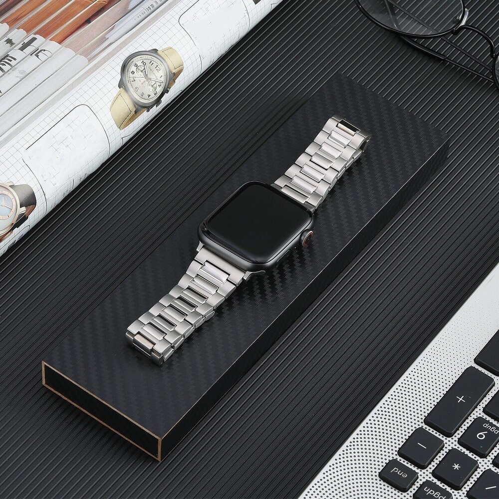 Strap-it® Strap-it Apple Watch Luxus-Titanarmband (Silber) Strap-it® Strap-it Apple Watch Luxus-Titanarmband (Silber)