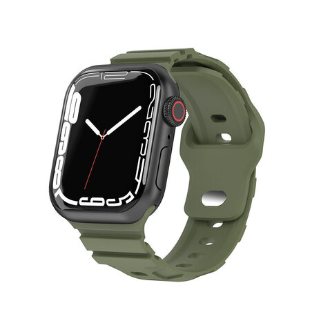 Strap-it® Strap-it Apple Watch Silikon Armor Armband (Olivgrün)