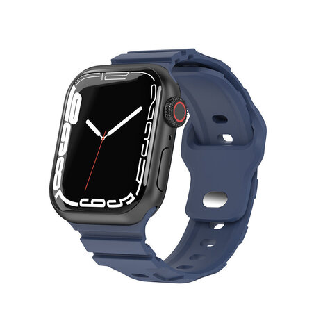 Strap-it® Strap-it Apple Watch Silikon Armor Armband (Dunkelblau)