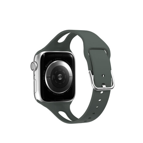 Strap-it® Strap-it Apple Watch schlankes Silikonband (Grün)