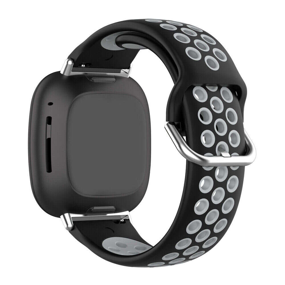 Strap-it® Strap-it Fitbit Versa 4 Sportarmband (Schwarz/Grau)