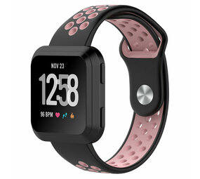 Strap-it® Fitbit Versa / Versa 2 Sportarmband (Schwarz/Rosa) Strap-it® Fitbit Versa / Versa 2 Sportarmband (Schwarz/Rosa)