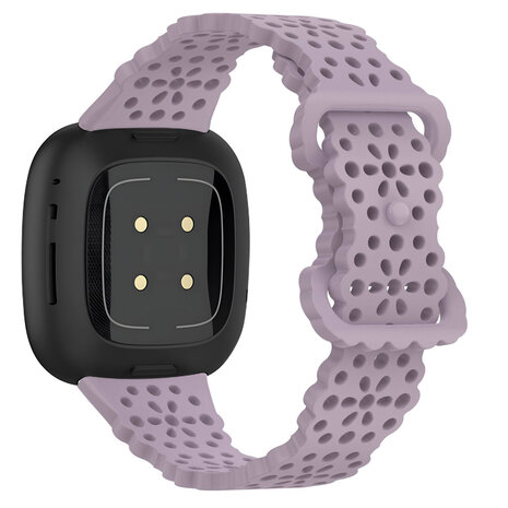 Strap-it® Strap-it Fitbit Versa 3 Silikonarmband mit Muster (Lila)