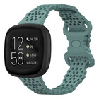 Strap-it® Strap-it Fitbit Versa 3 Silikonarmband mit Muster (Grün)