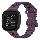 Strap-it® Strap-it Fitbit Versa 3 Silikonarmband mit Muster (Violet)