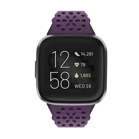 Strap-it® Strap-it Fitbit Versa 3 Silikonarmband mit Muster (Violet) Strap-it® Strap-it Fitbit Versa 3 Silikonarmband mit Muster (Violet)