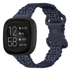 Strap-it® Strap-it Fitbit Versa 3 Silikonarmband mit Muster (Dunkelblau)