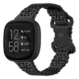 Strap-it® Fitbit Versa 3 Silikonarmband mit Muster (Schwarz) Strap-it® Fitbit Versa 3 Silikonarmband mit Muster (Schwarz)