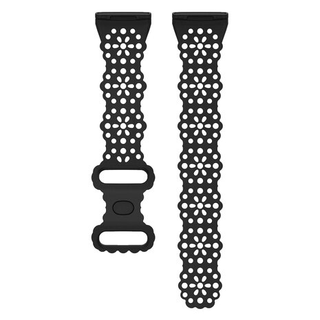 Strap-it® Strap-it Fitbit Versa 3 Silikonarmband mit Muster (Schwarz) Strap-it® Strap-it Fitbit Versa 3 Silikonarmband mit Muster (Schwarz)