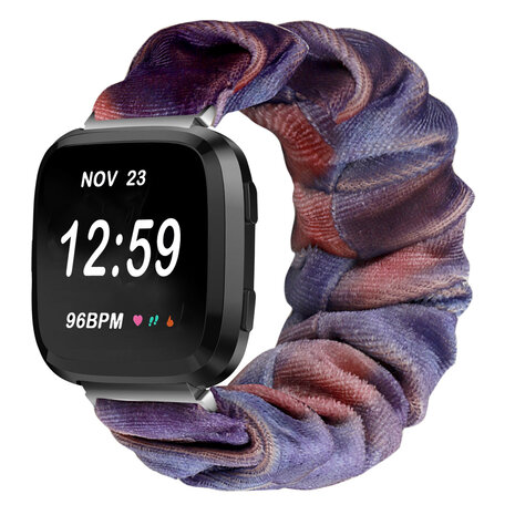 Strap-it® Strap-it Fitbit Versa / Versa 2 Scrunchie Armband (Blau/Rosa) Strap-it® Strap-it Fitbit Versa / Versa 2 Scrunchie Armband (Blau/Rosa)