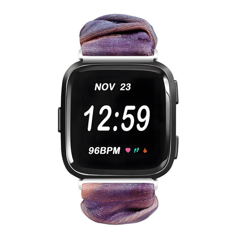 Strap-it® Strap-it Fitbit Versa / Versa 2 Scrunchie Armband (Blau/Rosa) Strap-it® Strap-it Fitbit Versa / Versa 2 Scrunchie Armband (Blau/Rosa)