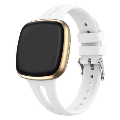 Strap-it® Strap-it Fitbit Versa 3 Luxus-Silikonarmband (Weiß)