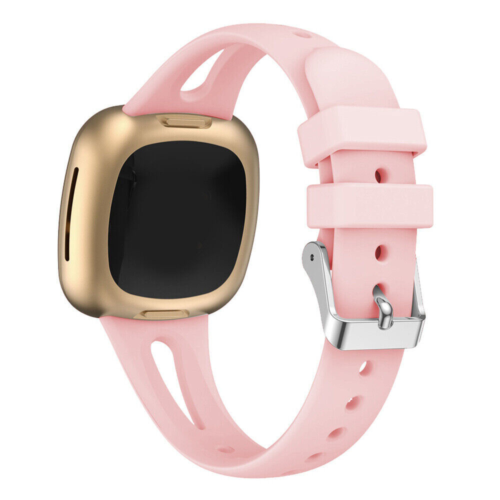 Strap-it® Strap-it Fitbit Versa 3 Luxus-Silikonarmband (Rosa)
