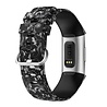 Strap-it® Strap-it Black Flower Fitbit Charge 3 / 4 Armband Strap-it® Strap-it Black Flower Fitbit Charge 3 / 4 Armband