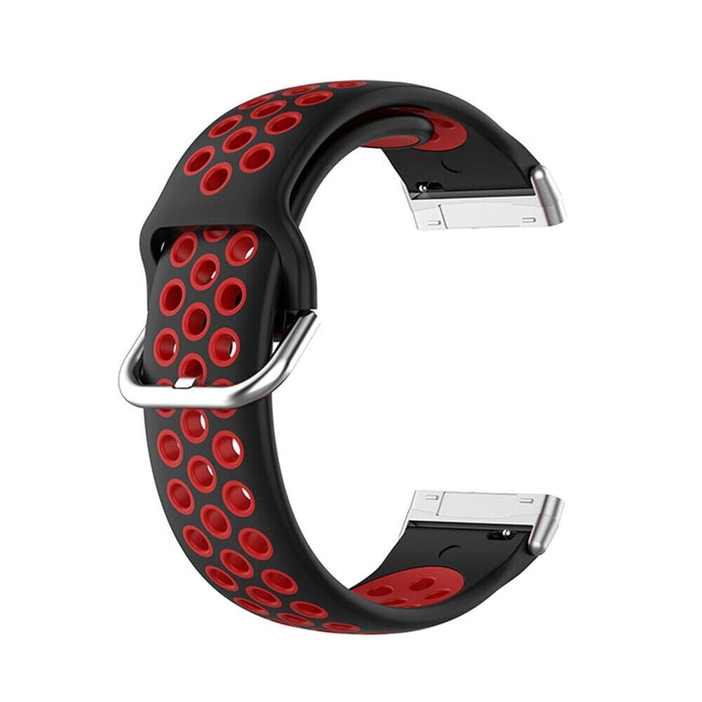 Strap-it® Strap-it Fitbit Sense 2 Sportarmband (Schwarz/Rot) Strap-it® Strap-it Fitbit Sense 2 Sportarmband (Schwarz/Rot)