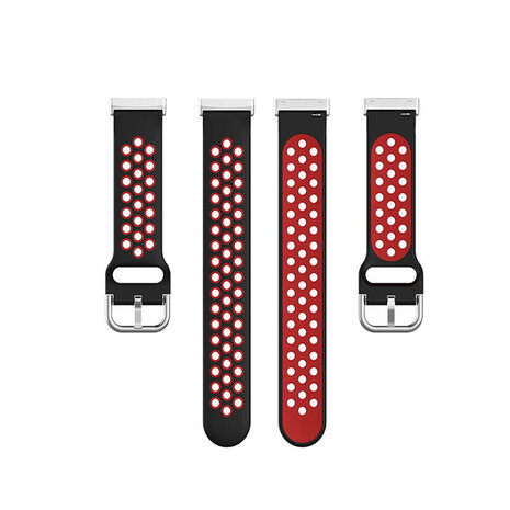 Strap-it® Strap-it Fitbit Sense 2 Sportarmband (Schwarz/Rot) Strap-it® Strap-it Fitbit Sense 2 Sportarmband (Schwarz/Rot)