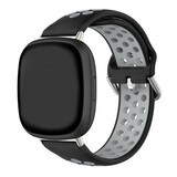Strap-it® Fitbit Sense 2 Sportarmband (Schwarz/Grau) Strap-it® Fitbit Sense 2 Sportarmband (Schwarz/Grau)