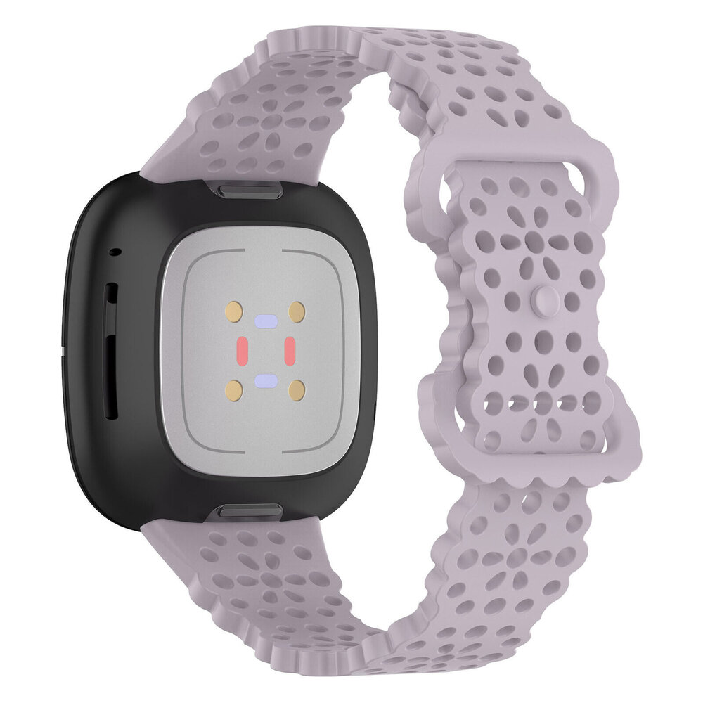 Strap-it® Strap-it Fitbit Sense Silikonarmband mit Muster (Lila)