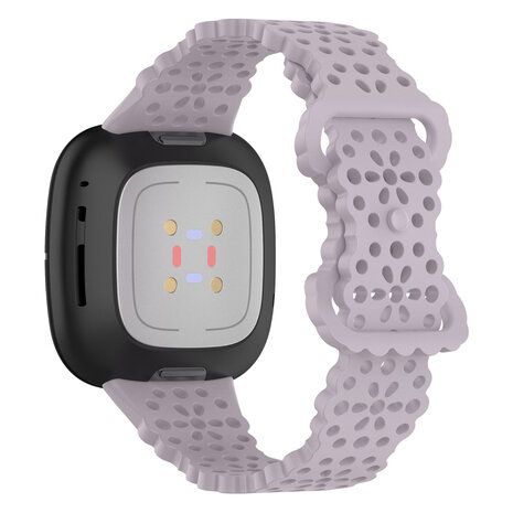 Strap-it® Strap-it Fitbit Sense Silikonarmband mit Muster (Lila)