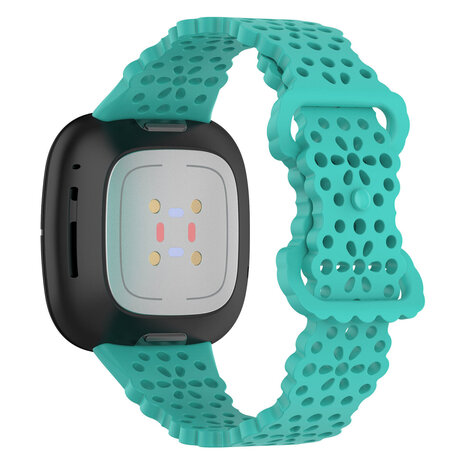 Strap-it® Strap-it Fitbit Sense Silikonarmband mit Muster (Aqua)