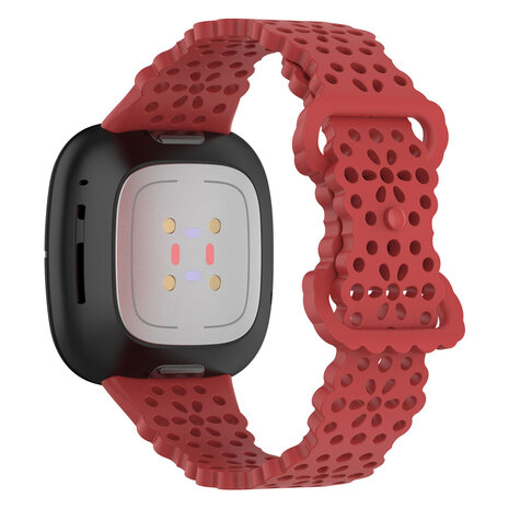 Strap-it® Strap-it Fitbit Sense Silikonarmband mit Muster (Rot) Strap-it® Strap-it Fitbit Sense Silikonarmband mit Muster (Rot)
