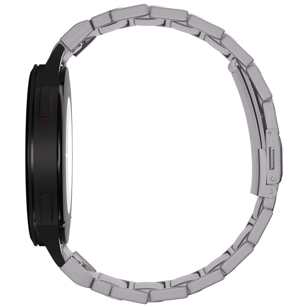 Strap-it® Strap-it Samsung Galaxy Watch 6 44mm 'One push' Luxus Titan Armband (Silber) Strap-it® Strap-it Samsung Galaxy Watch 6 44mm 'One push' Luxus Titan Armband (Silber)