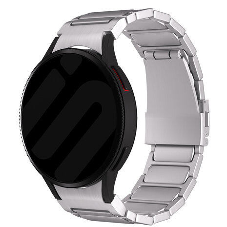 Strap-it® Strap-it Samsung Galaxy Watch 5 40mm 'One push' Luxus Titan Armband (Silber)