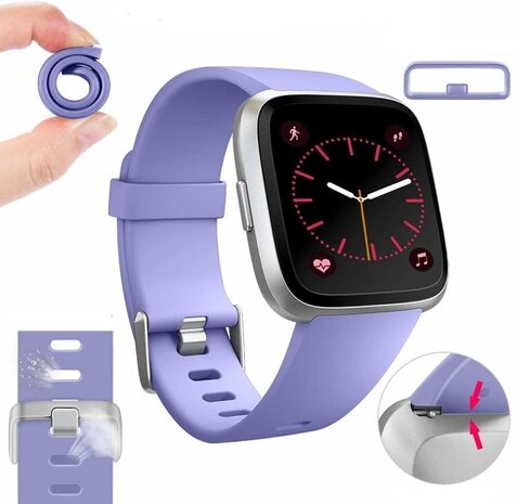 Strap-it® Strap-it Fitbit Versa / Versa 2 Armband Silikon (Lila) Strap-it® Strap-it Fitbit Versa / Versa 2 Armband Silikon (Lila)