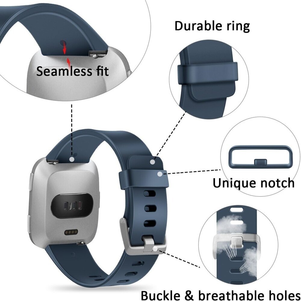 Strap-it® Strap-it Fitbit Versa / Versa 2 Armband Silikon (Dunkelblau) Strap-it® Strap-it Fitbit Versa / Versa 2 Armband Silikon (Dunkelblau)