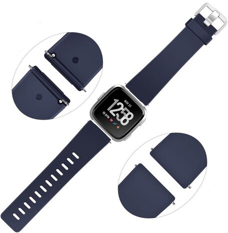 Strap-it® Strap-it Fitbit Versa / Versa 2 Armband Silikon (Dunkelblau) Strap-it® Strap-it Fitbit Versa / Versa 2 Armband Silikon (Dunkelblau)