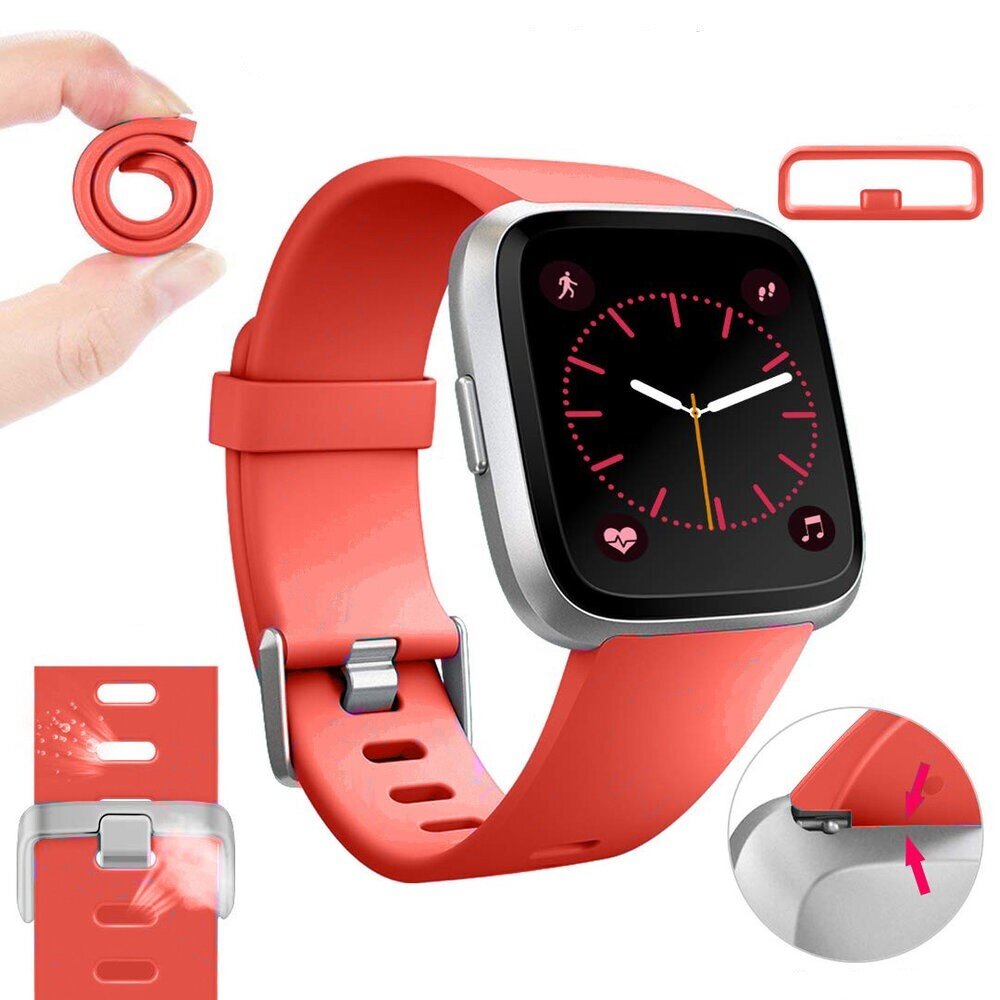Strap-it® Strap-it Fitbit Versa / Versa 2 Armband Silikon (Rot) Strap-it® Strap-it Fitbit Versa / Versa 2 Armband Silikon (Rot)