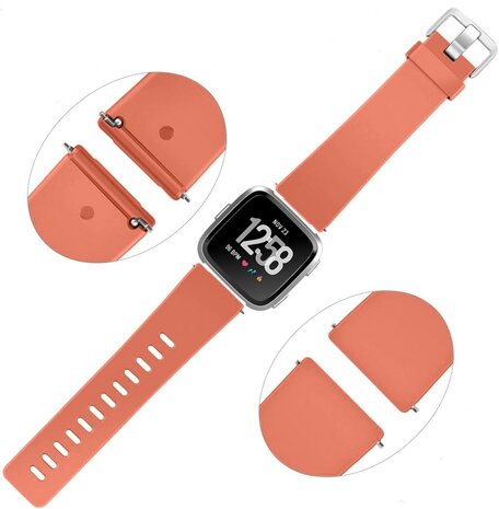 Strap-it® Strap-it Fitbit Versa / Versa 2 Armband Silikon (Grapefruit) Strap-it® Strap-it Fitbit Versa / Versa 2 Armband Silikon (Grapefruit)