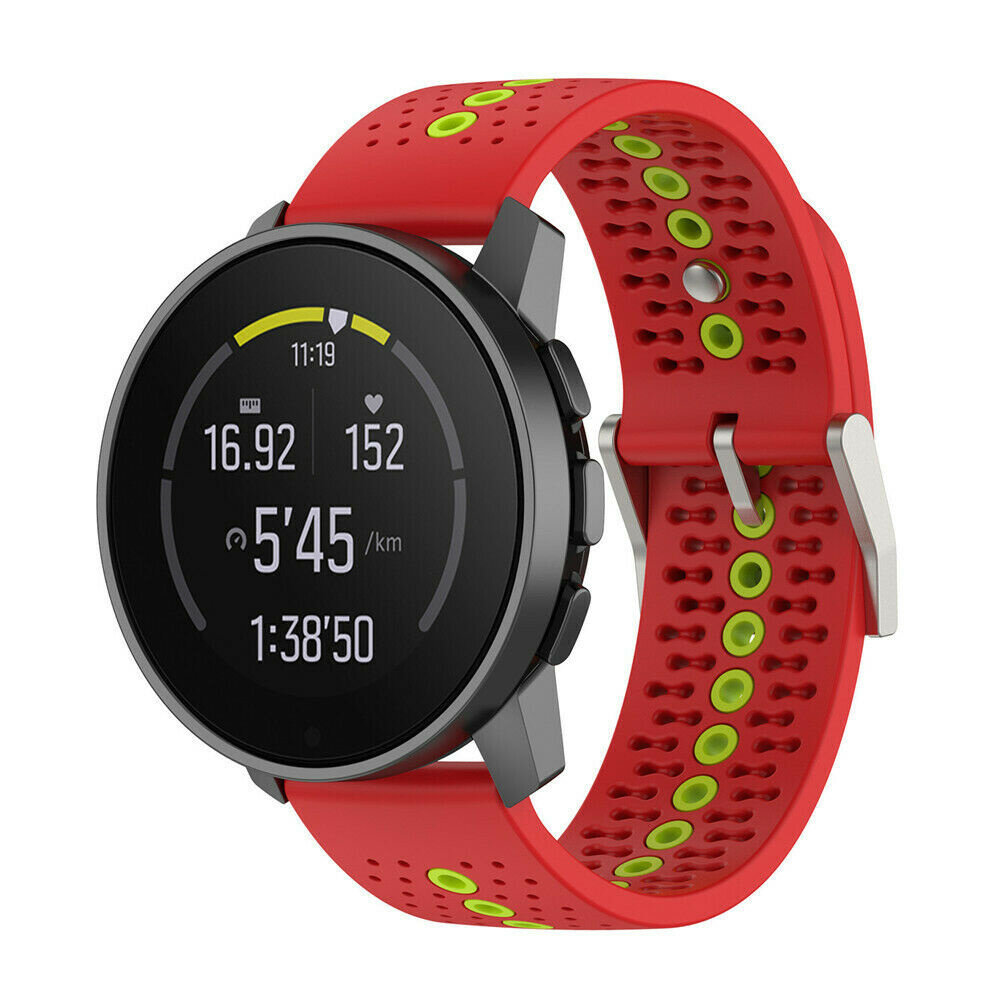 Strap-it® Strap-it Suunto 9 Peak Pro Silikonarmband (Rot/Grün) Strap-it® Strap-it Suunto 9 Peak Pro Silikonarmband (Rot/Grün)