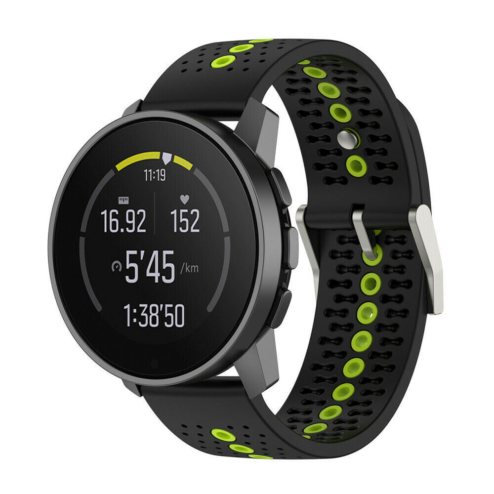 Strap-it® Strap-it Suunto 5 Peak Silikonarmband (Schwarz/Gelb)