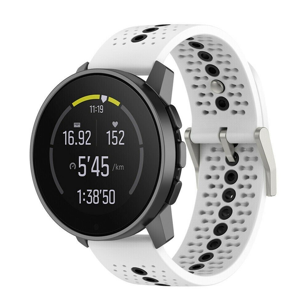 Strap-it® Strap-it Suunto 5 Peak Silikonarmband (Weiß/Schwarz)