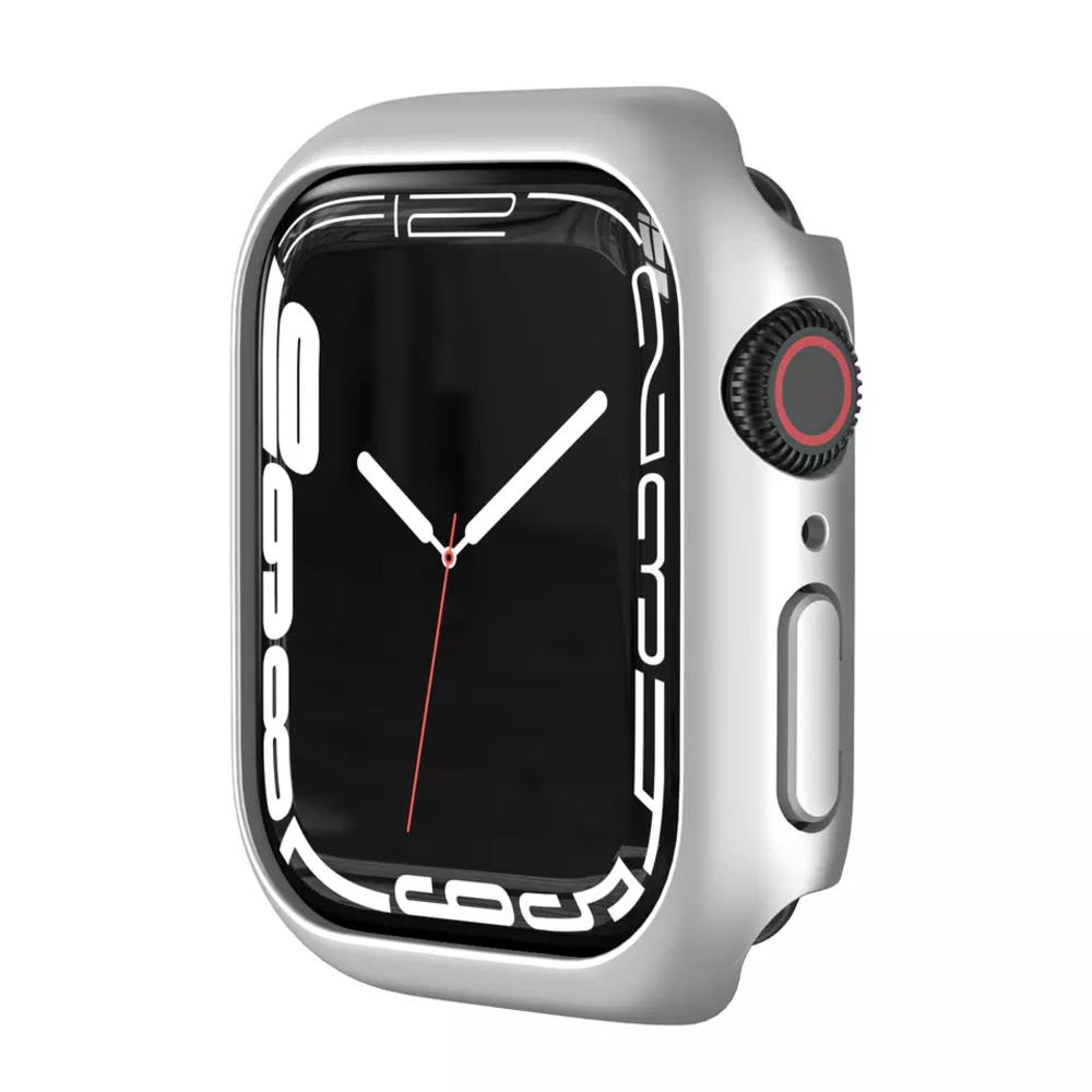 Strap-it® Strap-it Apple Watch 7/8/9 PC Hülle 45mm (Silber)