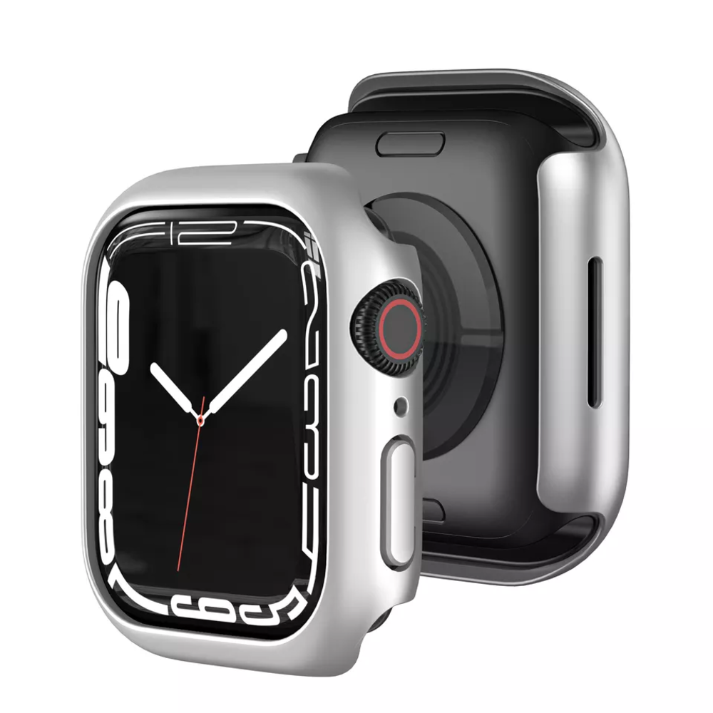 Strap-it® Strap-it Apple Watch 7/8/9 PC Hülle 45mm (Silber)