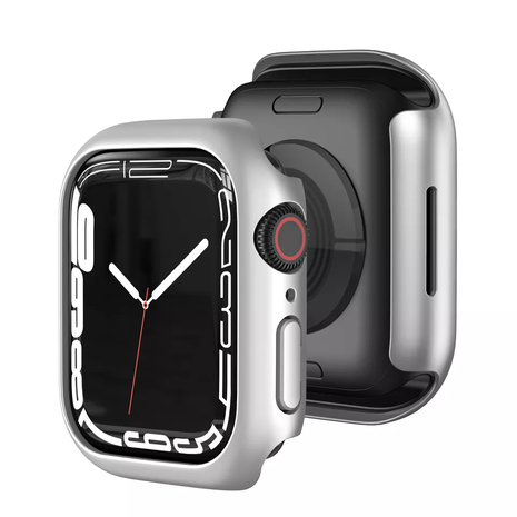 Strap-it® Strap-it Apple Watch 7/8/9 PC Hülle 45mm (Silber)