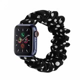 Strap-it® Apple Watch Scrunchie Armband (Schwarz mit Punkten)