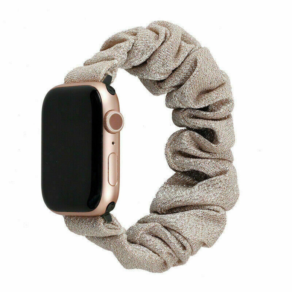 Strap-it® Strap-it Apple Watch Scrunchie Armband (Glänzendes Beige) Strap-it® Strap-it Apple Watch Scrunchie Armband (Glänzendes Beige)