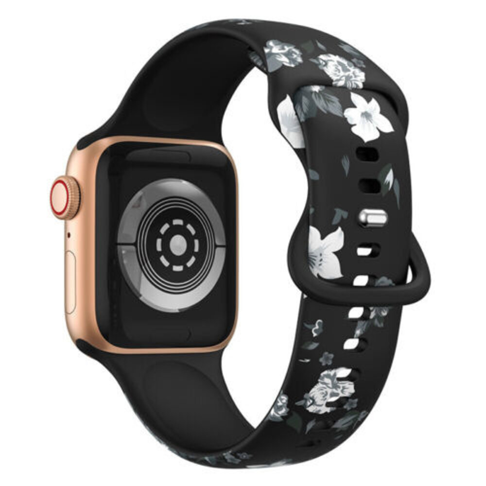 Strap-it® Strap-it Grey Flower Apple Watch Armband