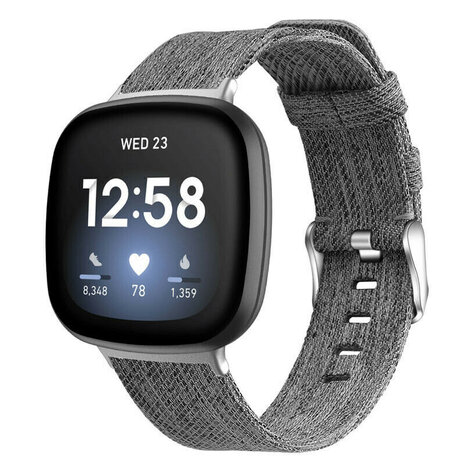 Strap-it® Strap-it Fitbit Sense Leinwand-Armband (Grau)