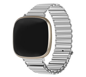 Strap-it® Fitbit Sense Stahl-looparmband (Silver) Strap-it® Fitbit Sense Stahl-looparmband (Silver)