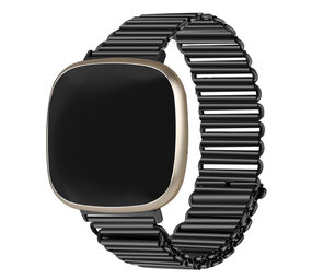 Strap-it® Fitbit Sense Stahl-looparmband (Schwarz) Strap-it® Fitbit Sense Stahl-looparmband (Schwarz)