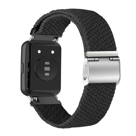 Strap-it® Strap-it Huawei Watch Fit 2 geflochtenes Armband (Schwarz)