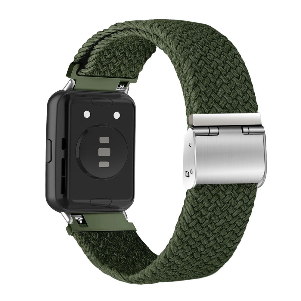 Strap-it® Strap-it Huawei Watch Fit 2 geflochtenes Armband (Grün)