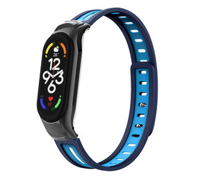 Strap-it® Xiaomi Mi Band 7 Sportarmband mit Rahmen (Duo Blau) Strap-it® Xiaomi Mi Band 7 Sportarmband mit Rahmen (Duo Blau)