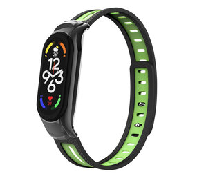 Strap-it® Xiaomi Mi Band 7 Sportarmband mit Rahmen (Schwarz/Grün) Strap-it® Xiaomi Mi Band 7 Sportarmband mit Rahmen (Schwarz/Grün)