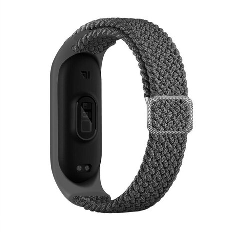 Strap-it® Strap-it Xiaomi Mi Band 7 geflochtenes Armband (Dunkelgrau)